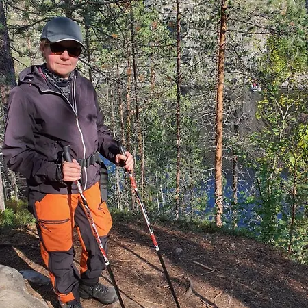 Salme Lemmikkiystaevaellinen Moekki Taivalkoskella Jokijaerven Rannalla 샬레