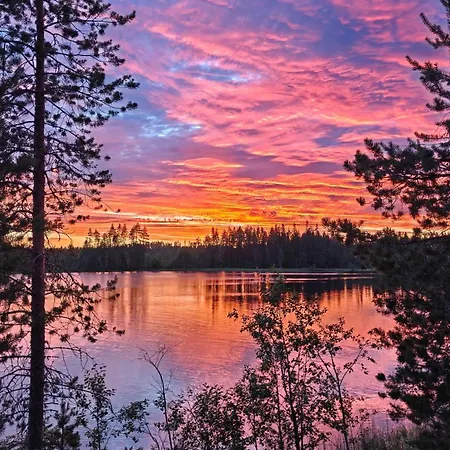 Salme Lemmikkiystaevaellinen Moekki Taivalkoskella Jokijaerven Rannalla 샬레 *